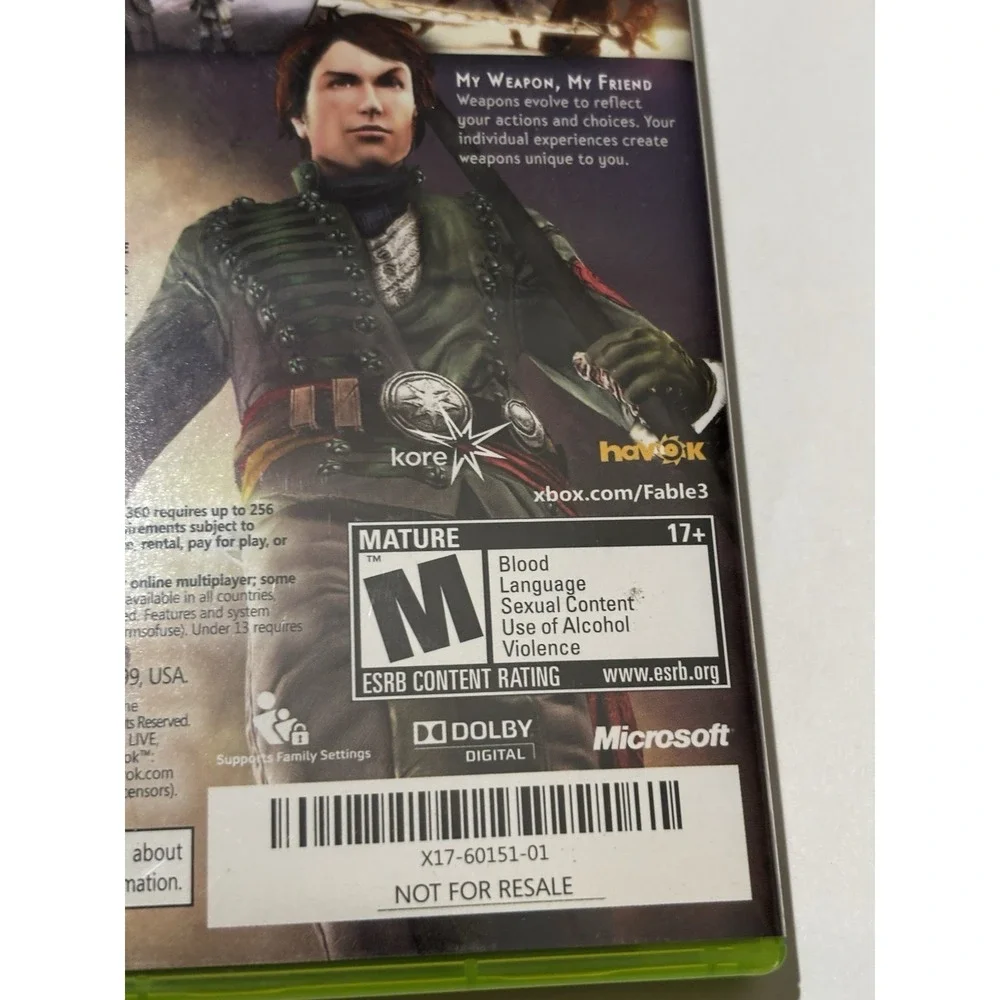 Fable 3 III (Microsoft‎ Xbox 360, 2010)  COMPLETE GAME STUDIOS LIONHEAD MATURE
